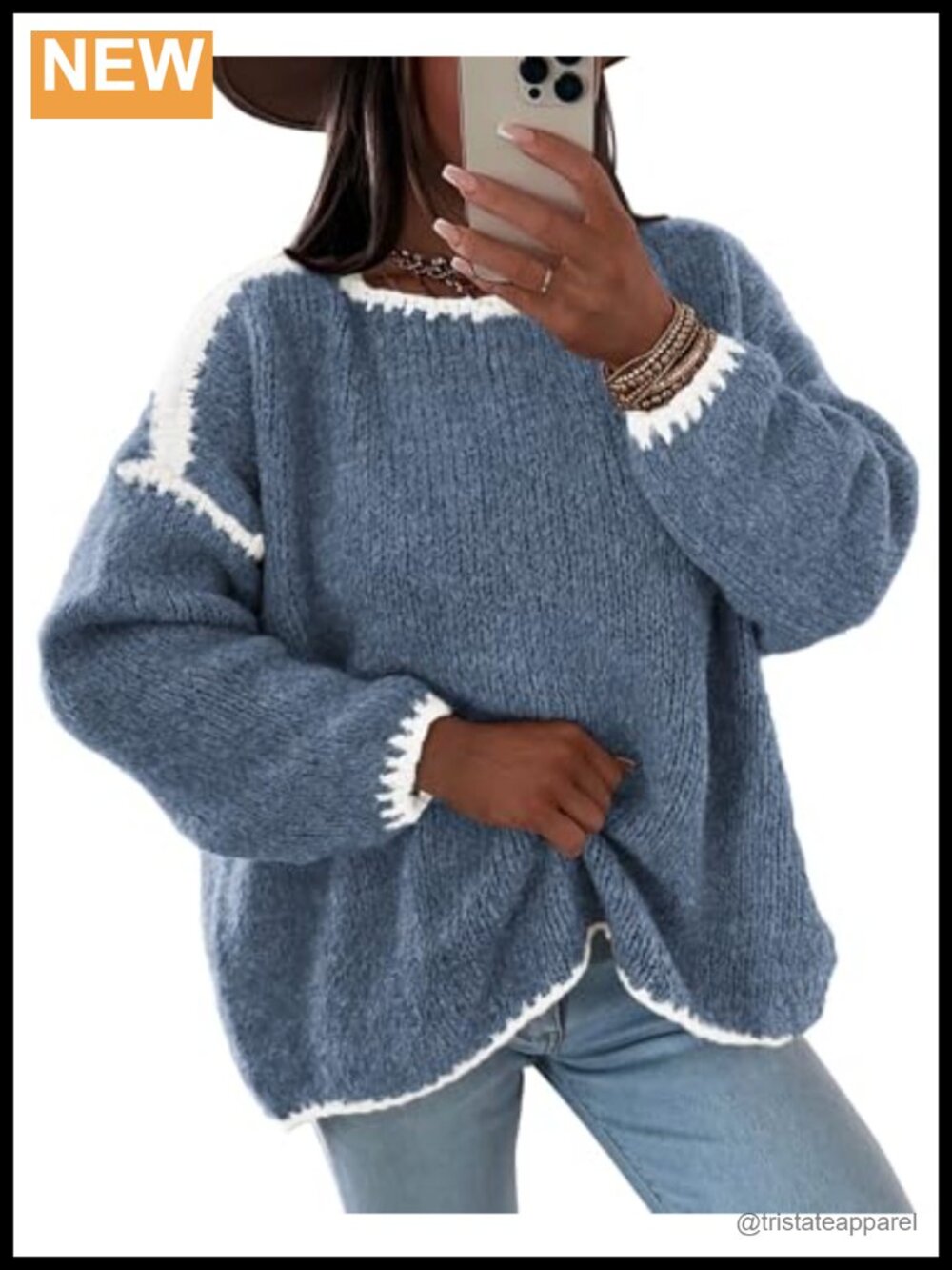 Oversized Chunky Knit Pullover Sweater for Women Long Sleeve Crewneck Cozy Fall